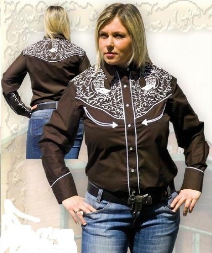 Langarm bluse western - langarm-bluse, western-bluse